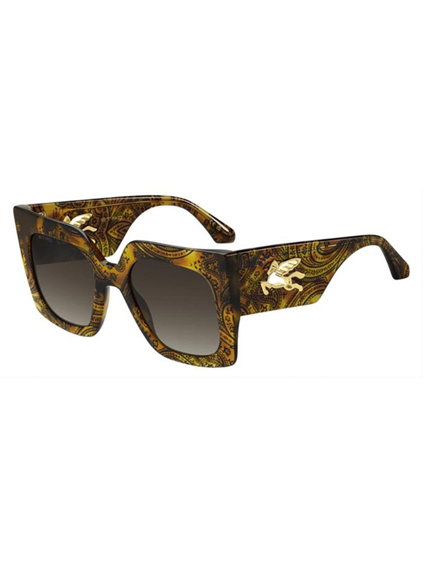 Etro Oversized Square Frame Sunglasses With Intricate Paisley Patterns
