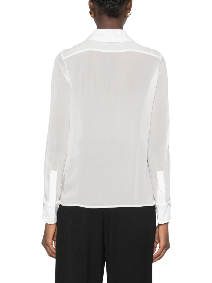 Elisabetta Franchi Camicia Sheer White Blouse