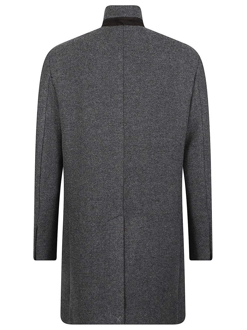 Fay Duty Textured Toggle Wool-Blend Coat