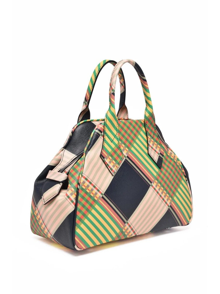 Vivienne Westwood Medium Multicolour Plaid Yasmine Handbag With Zip Closure