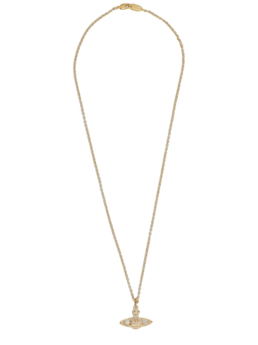 Vivienne Westwood Gold Brass Relief Orb Necklace