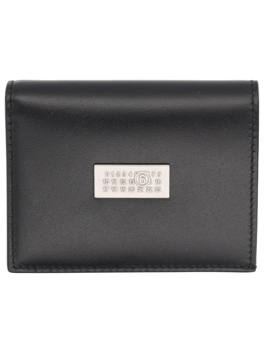 Mm6 By Maison Margiela Coin Purse With Logo Minimalist Leather Wallet