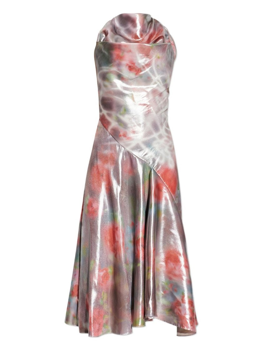 Diesel Pink Floral Print Midi Dress