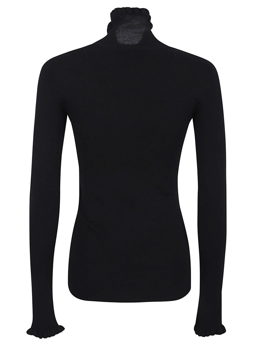 Valentino Garavani Ribbed Black Wool Sweater