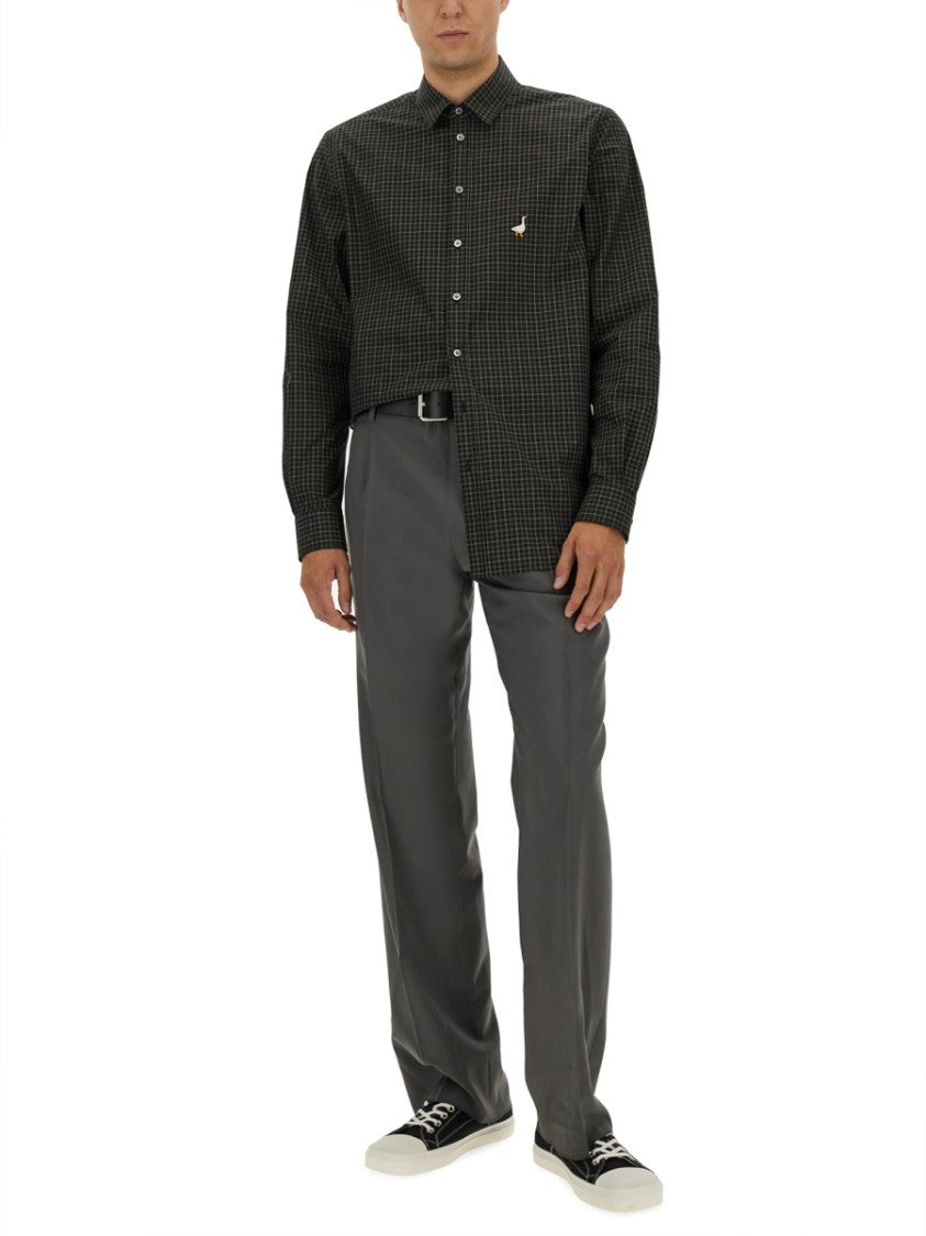 Moschino Classic Check Shirt With Goose Embroidery