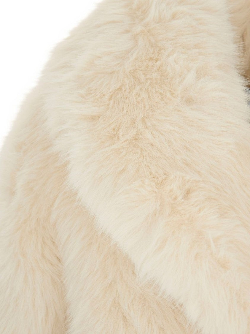 Liu Jo Plush Faux Fur Coat With Voluminous Collar