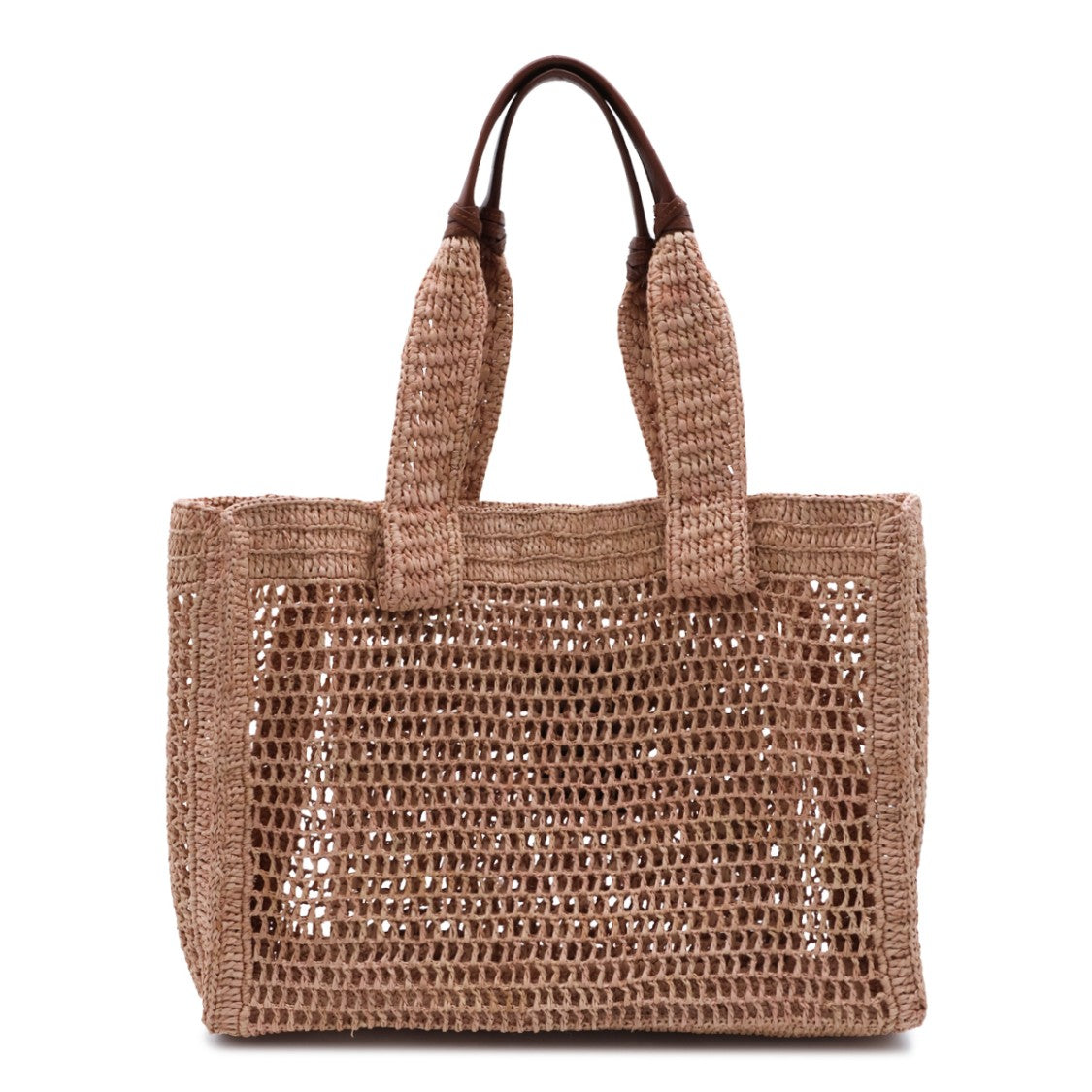 Chloé Rectangular Woven Tote Bag With Crochet Design