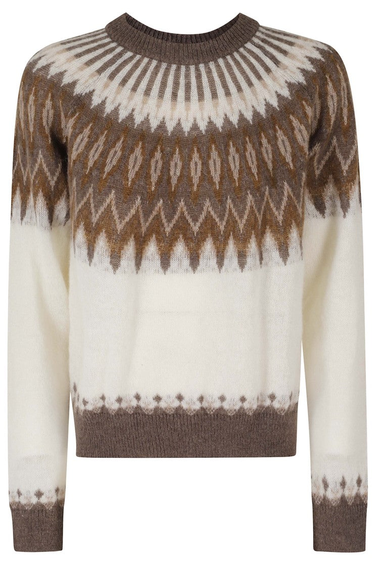 Roberto Collina Fair Isle Knit Sweater With Ribbed Edges