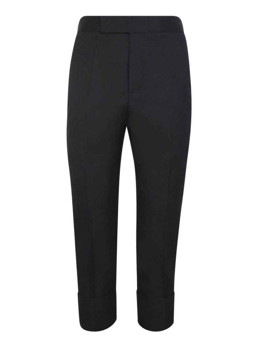 Sapio Black Straight-Cut Gabardine Pants