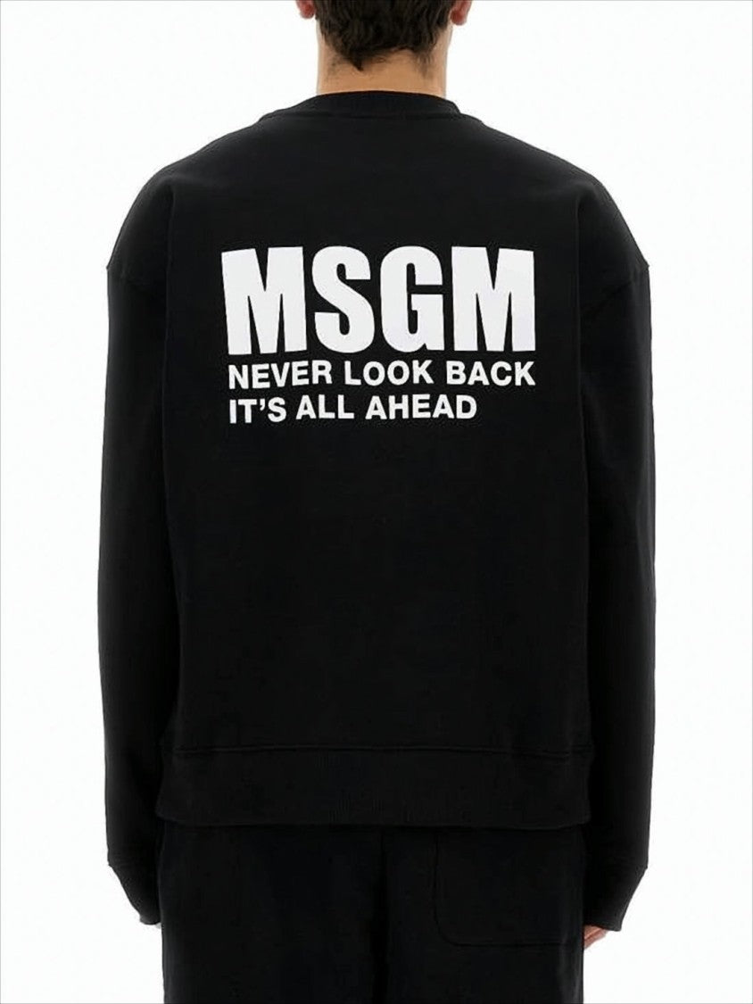 Msgm Relaxed-Fit Long Sleeve T-Shirt With Graphic Print