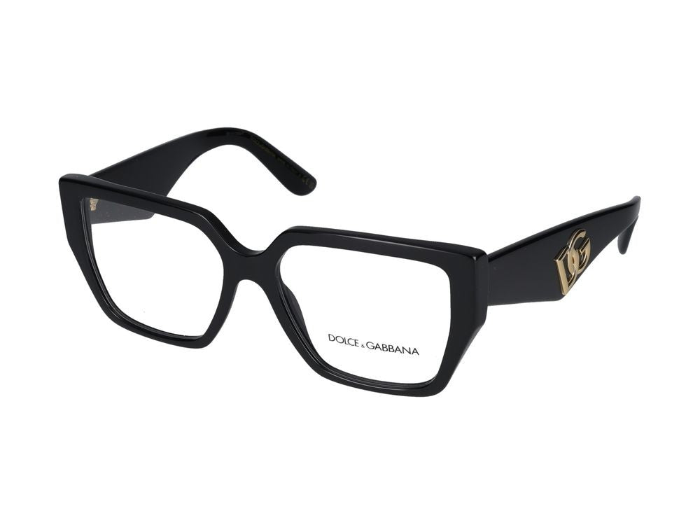 Dolce & Gabbana Black Oversized Square Acetate Eyeglasses