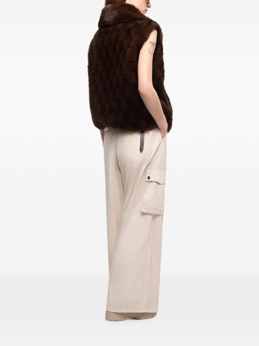 Pinko Dark Brown Faux Fur Leather Jacket