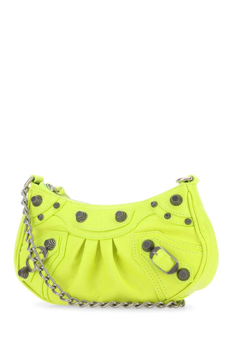 Balenciaga Fluo Yellow Leather Le Cagole Mini Handbag