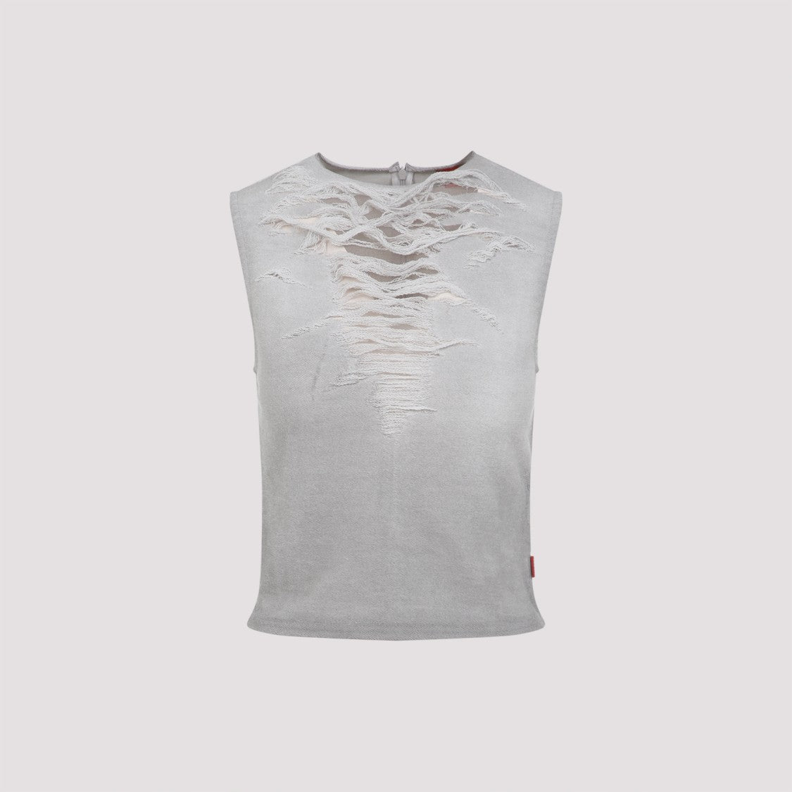 Diesel T-Yasmina Grey Cotton Tank Top