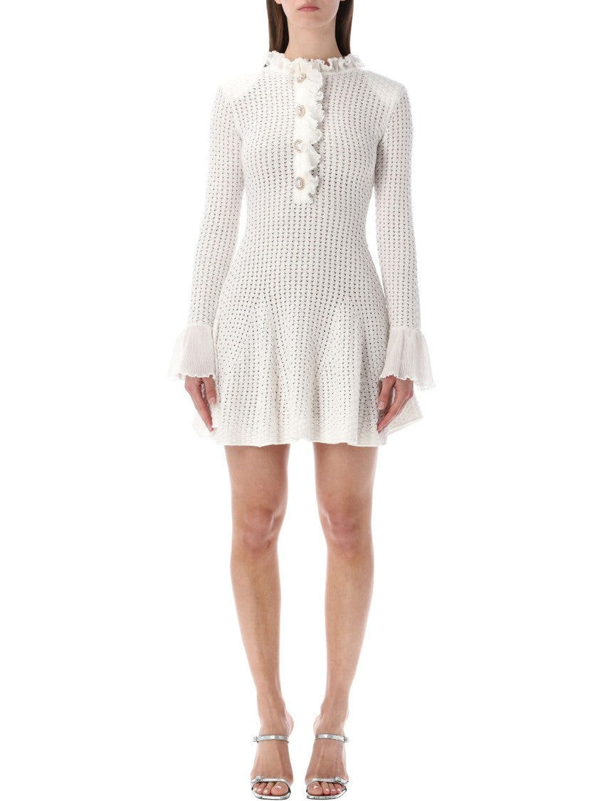 Self-Portrait Pointelle Mini Dress