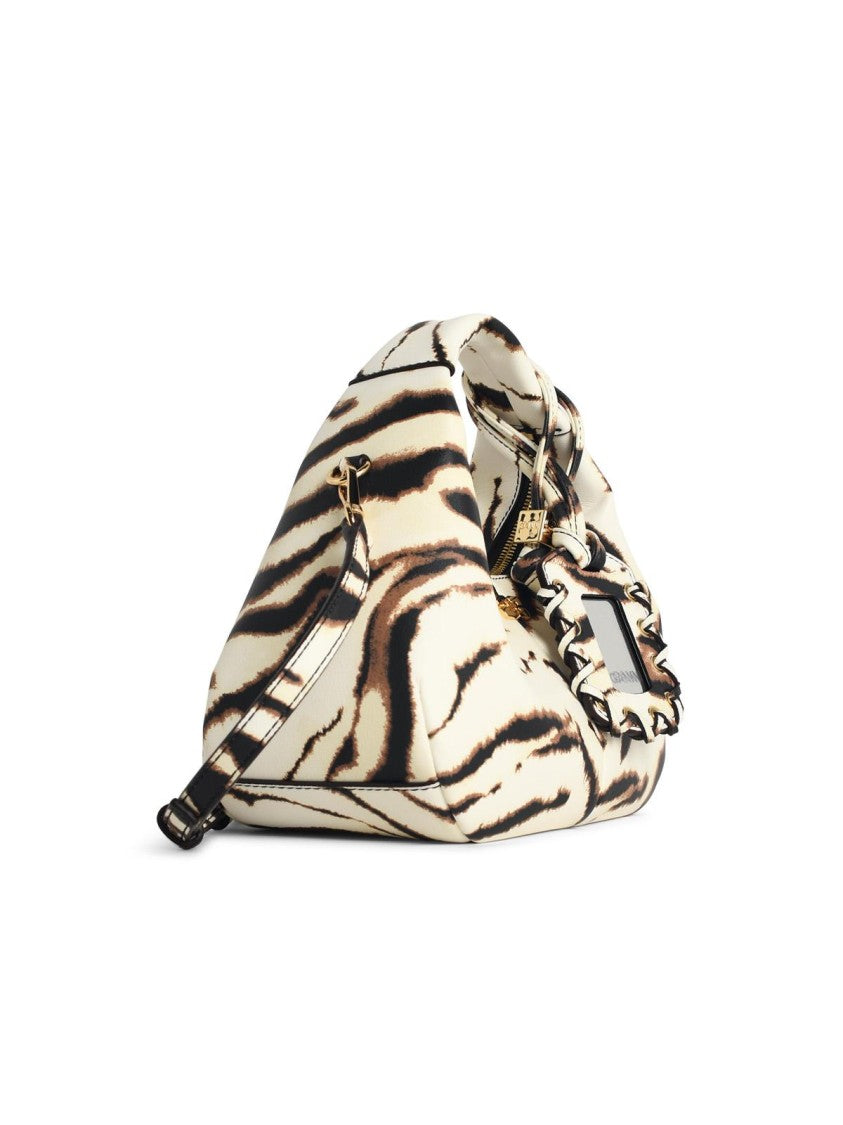 Ganni Zebra Eco Leather Mini Hobo Bag
