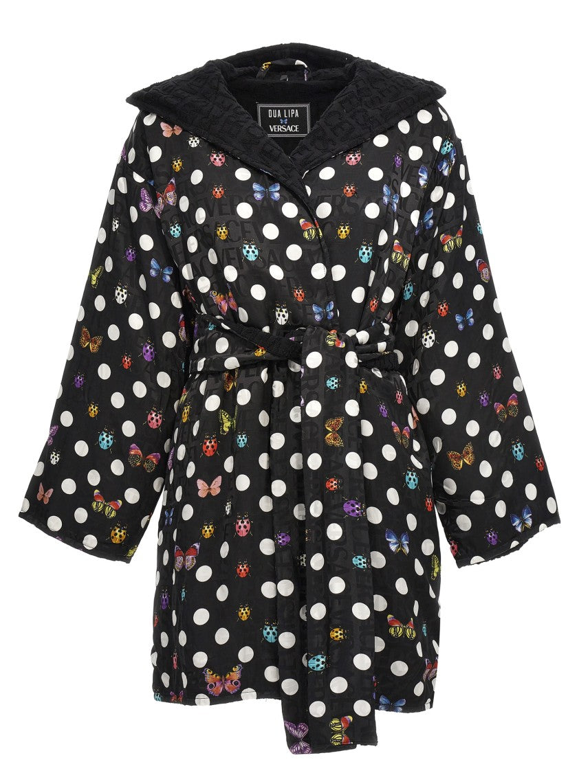 Versace Home Heritage Butterflies & Ladybugs Polka Bathrobe