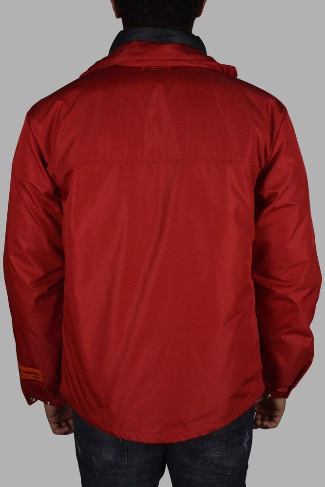 Heron Preston Red Down Jacket With Hidden Hood