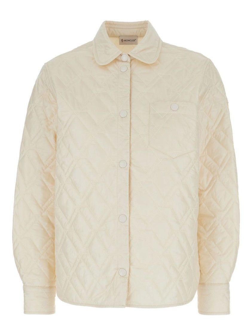 Moncler Quilted Nylon Shirt With Classic Collar