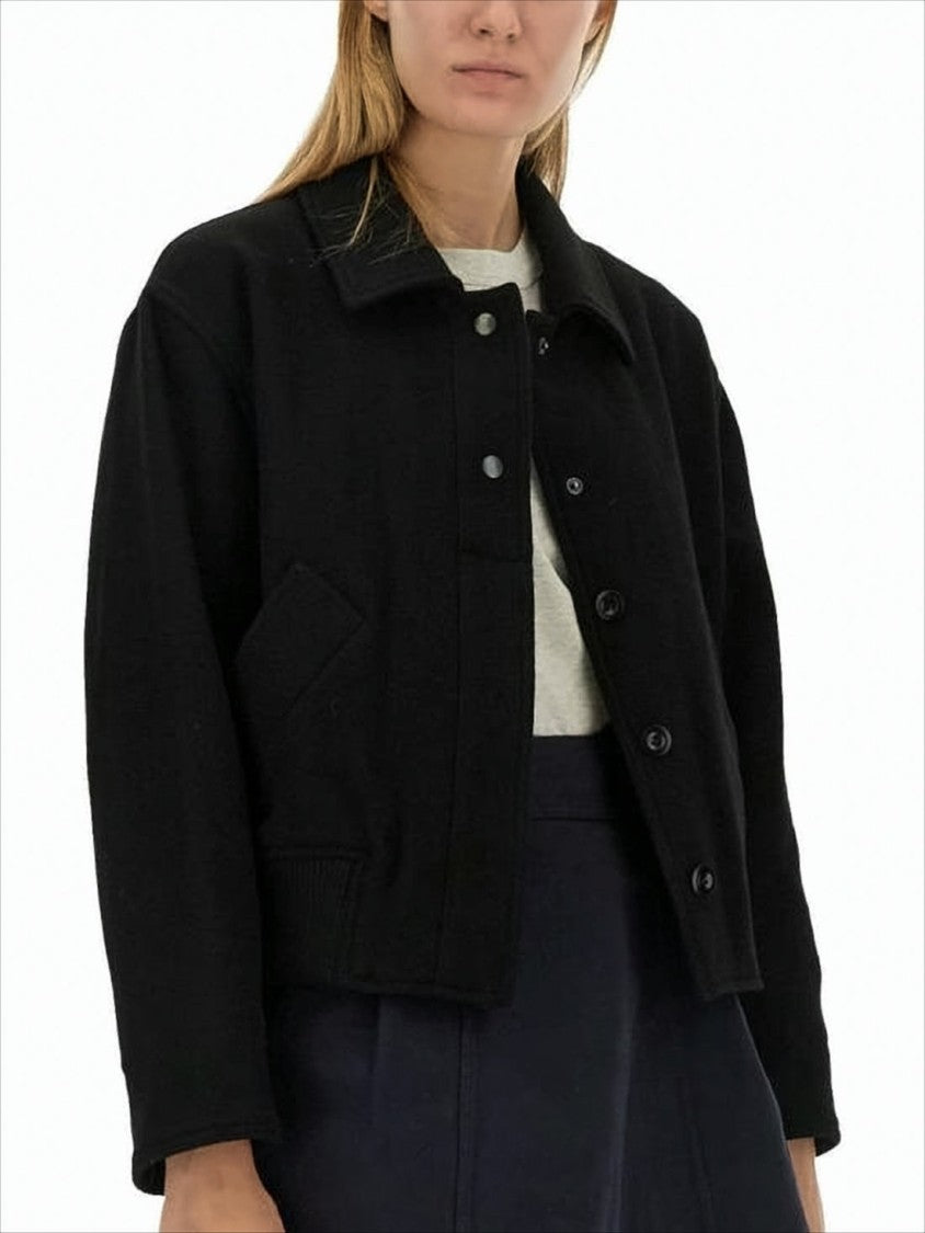 Margaret Howell Cropped Boxy-Fit Wool Jacket With Ribbed Details