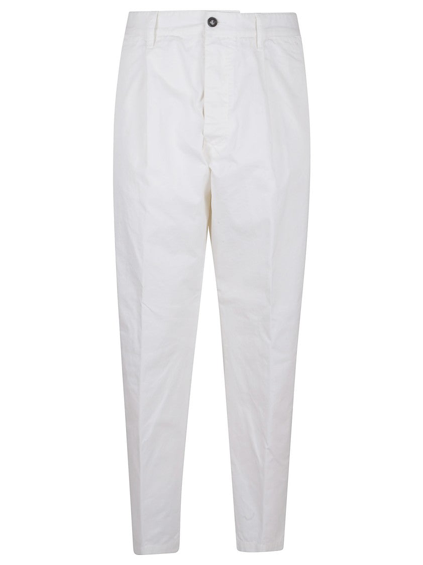 Dsquared2 Cotton Twill Trousers With Front Pleats