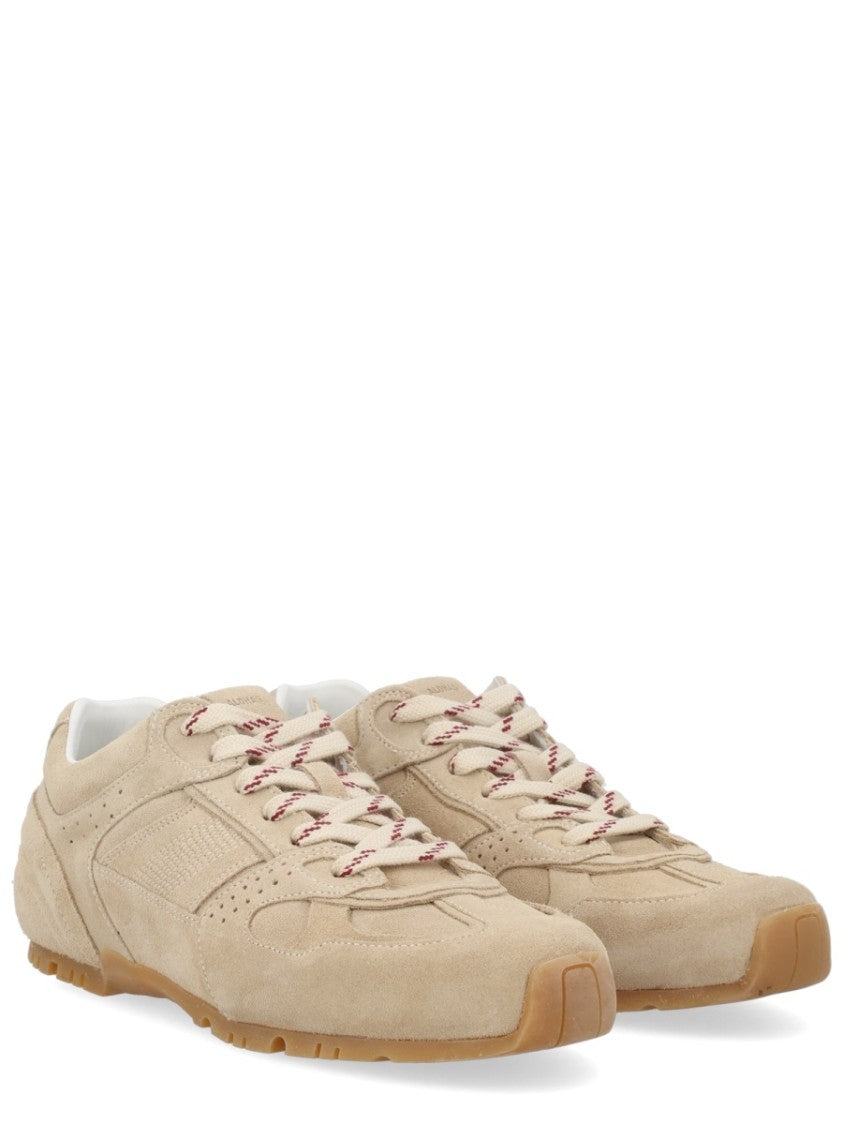 Alohas Beige Suede Perforated Panel Sneakers