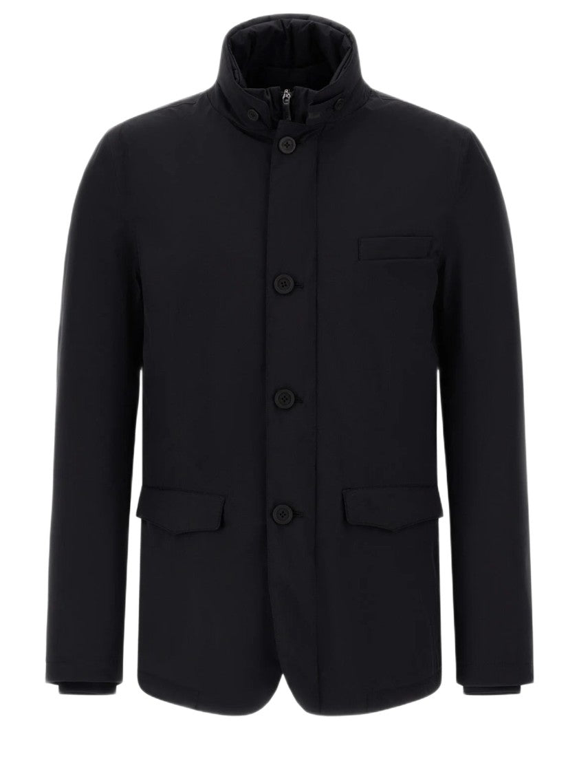 Herno High Collar Black Jacket