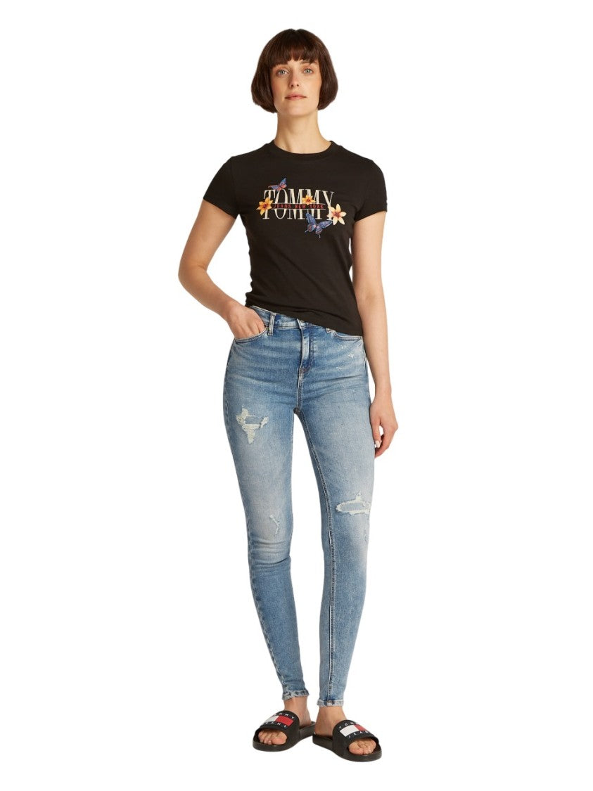 Tommy Jeans Mid-Rise Skinny Jeans With Distressed Details