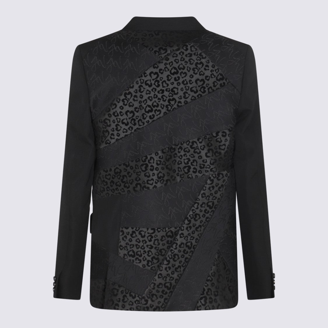 Comme Des Garçons Tailored Black Jacket With Textured Patchwork Details