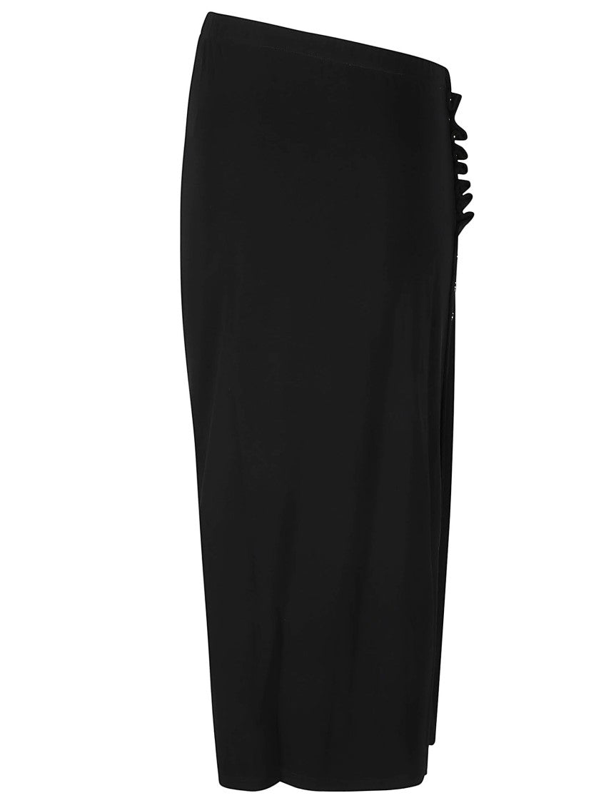 Rabanne Viscose Ruched Fitted Midi Skirt