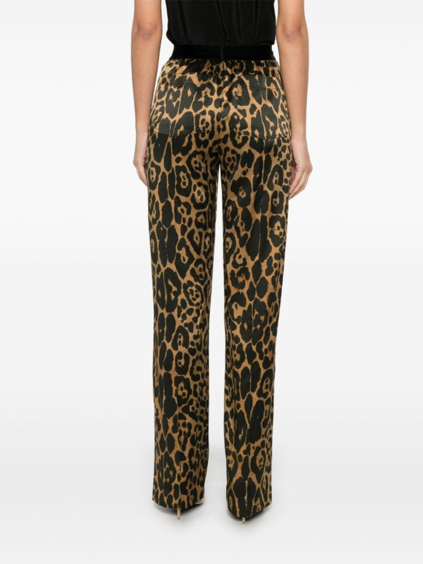 Tom Ford Animal Print Trousers With Elasticated Logo Waistband