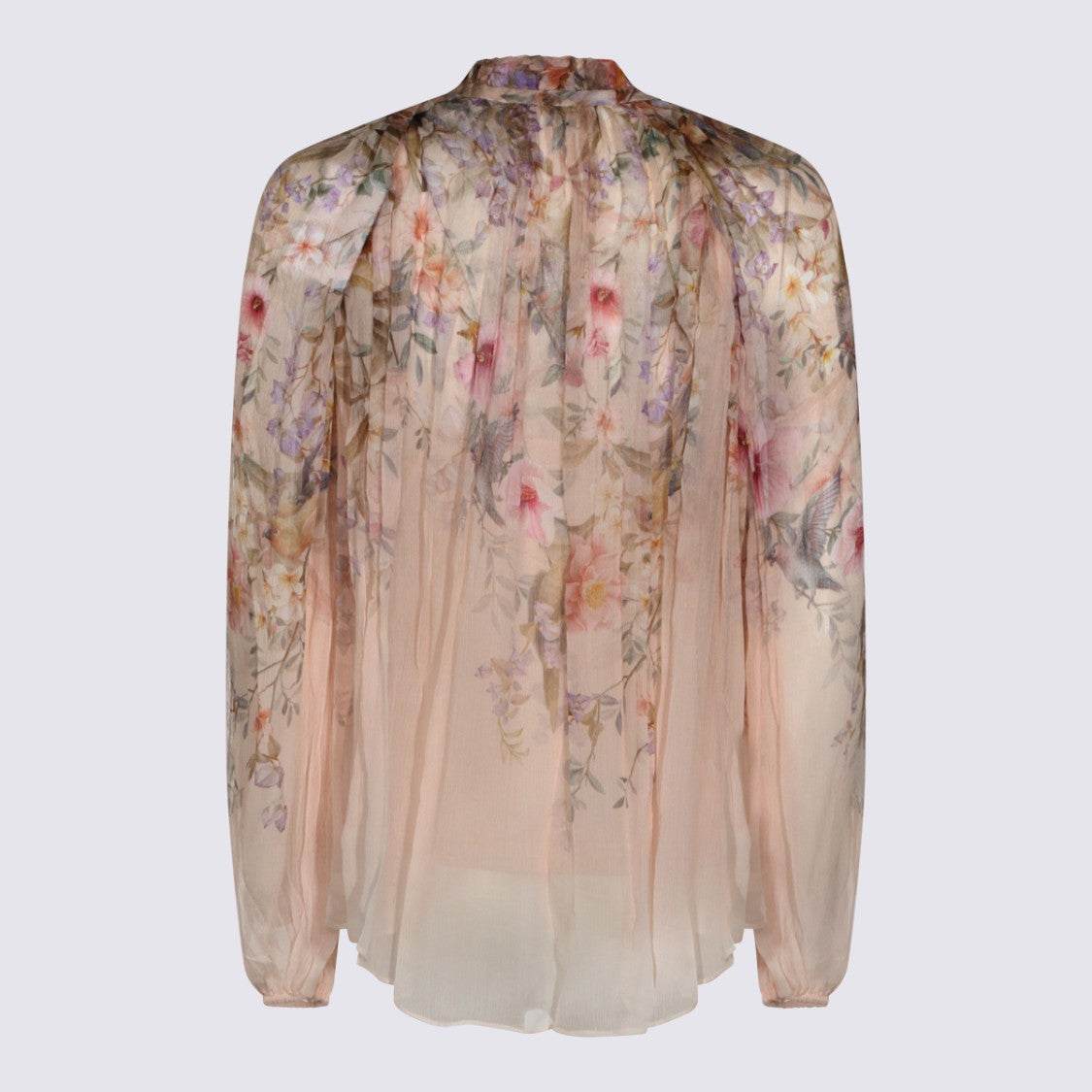 Zimmermann Flowy Floral Print Blouse With Romantic Tie Detail