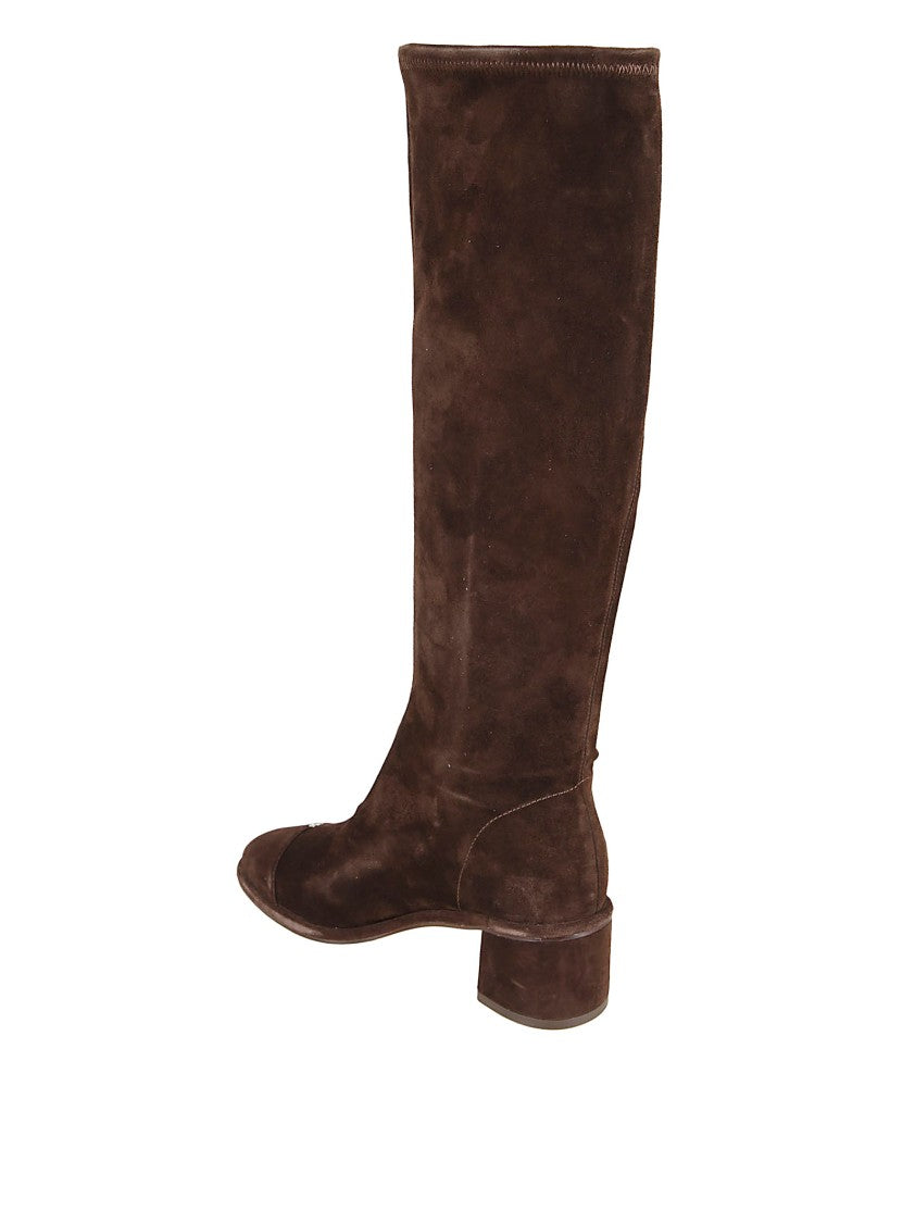 Tory Burch Knee-High Boots With Metal Logo Stud