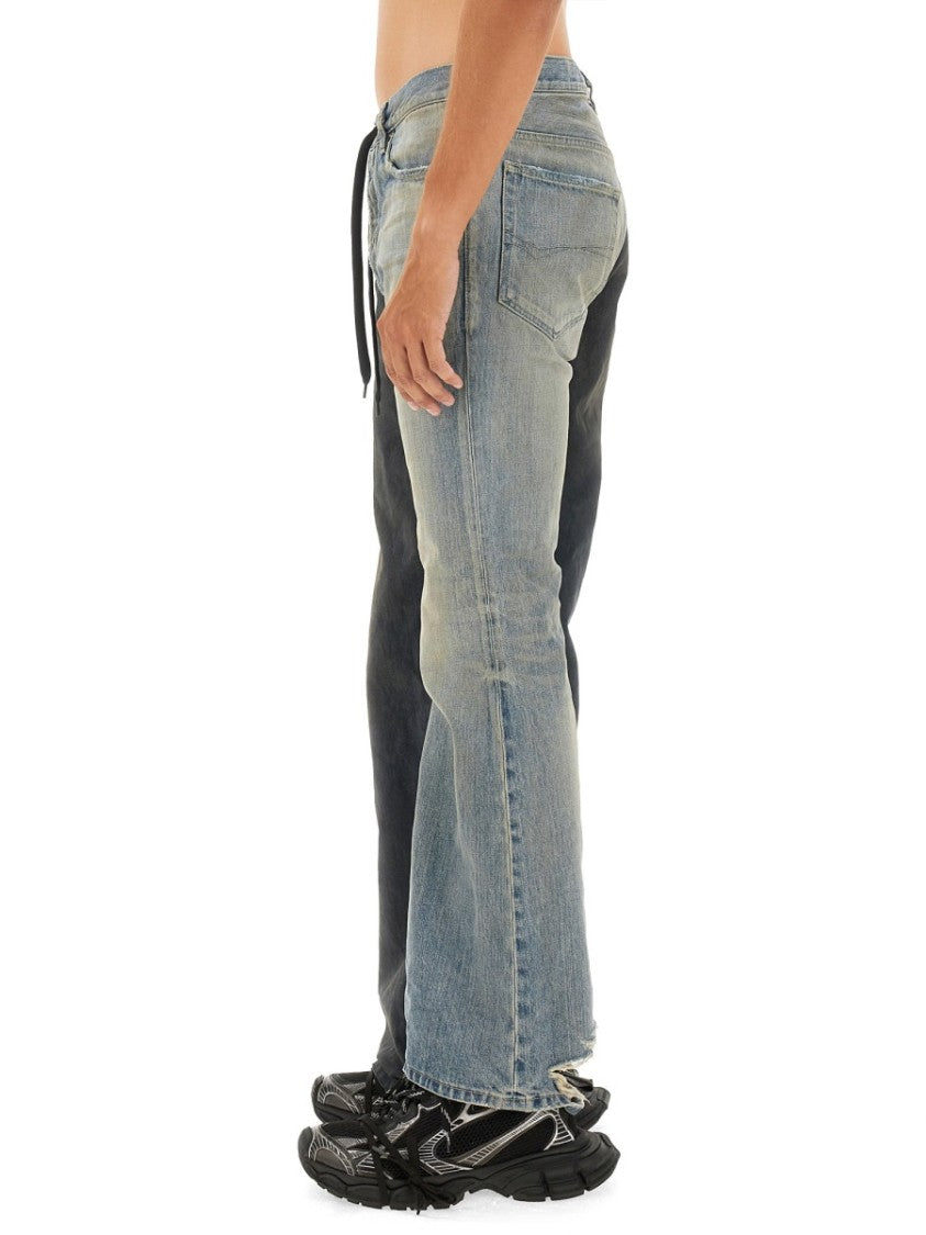 Balenciaga Two-Tone Large Fit Jeans With Distinctive Denim Panels