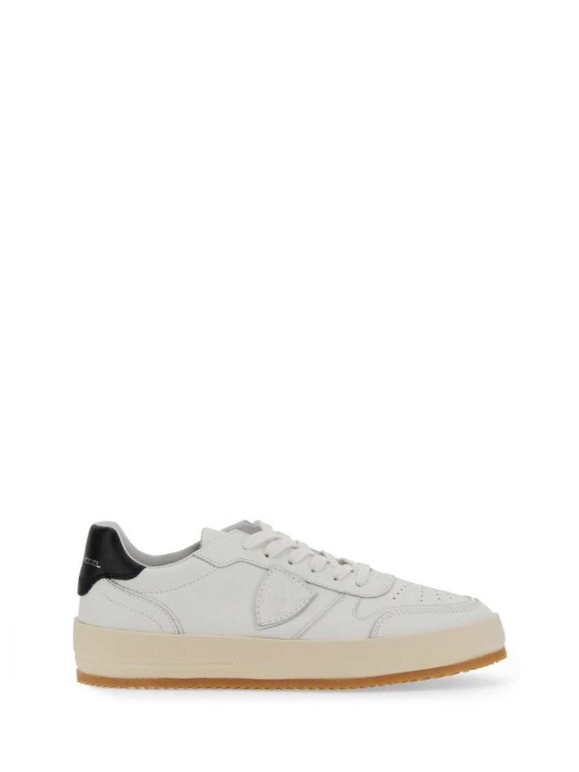 Philippe Model Elevated White Sneakers With Subtle Perforations
