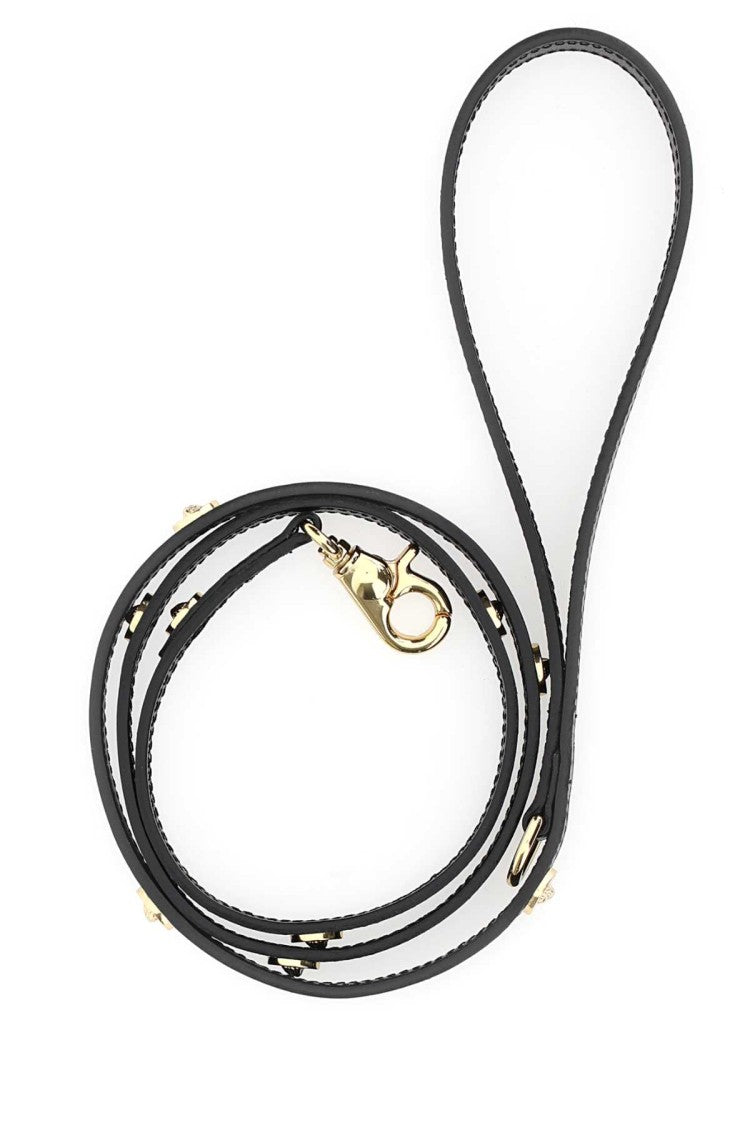 Versace Black Leather Medusa Leash