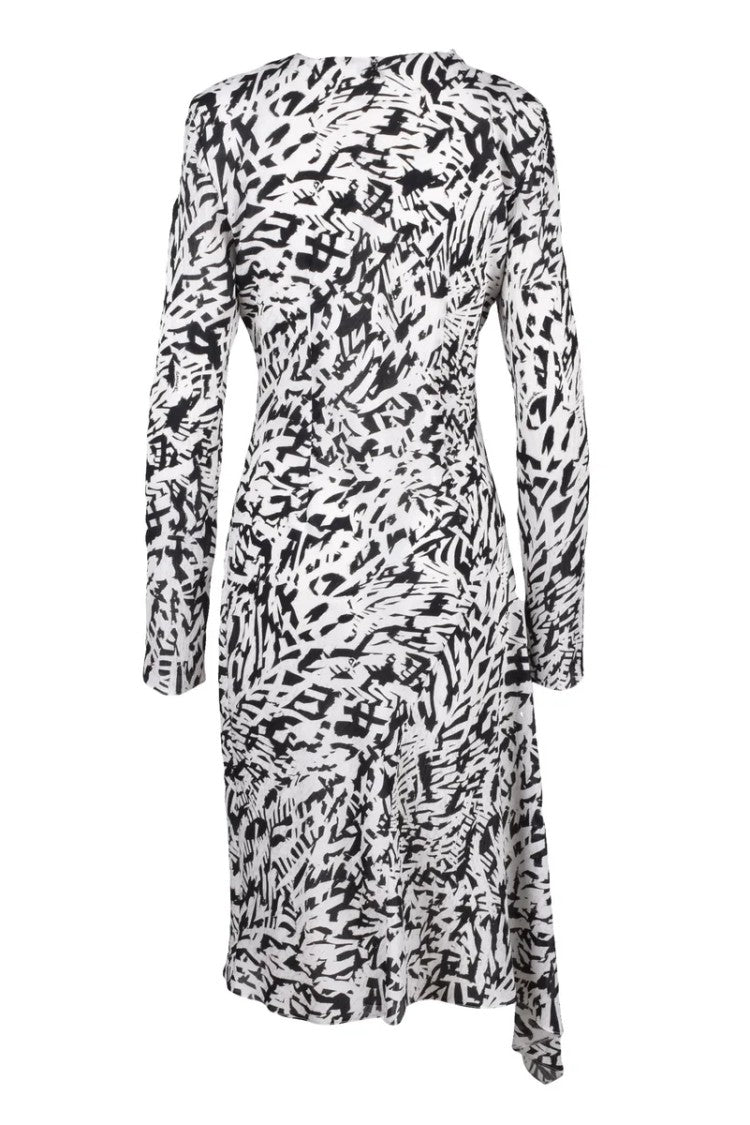 Patrizia Pepe Long Flared Dress - White/Black
