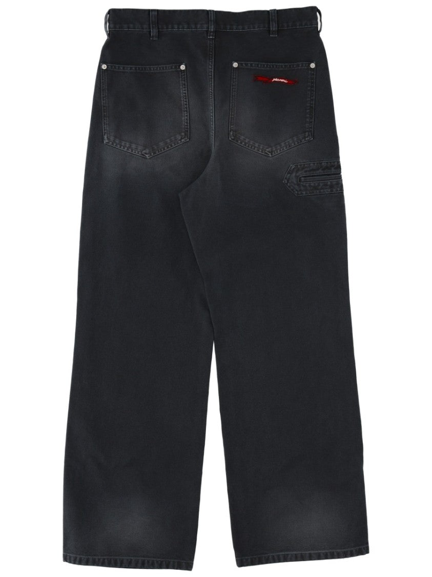 Marni Faded Black Wide Straight Leg Jeans