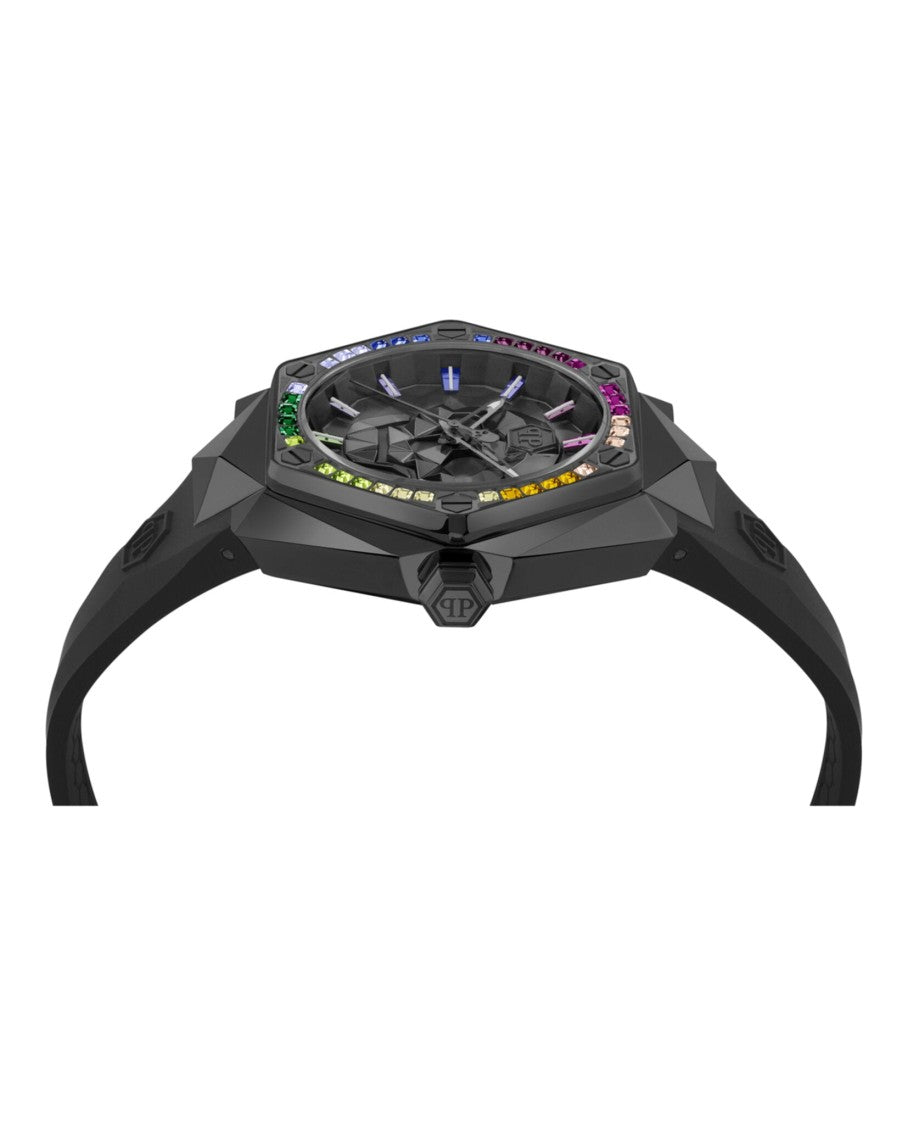 Philipp Plein Kull Spikes Crystal-Encrusted Black Watch