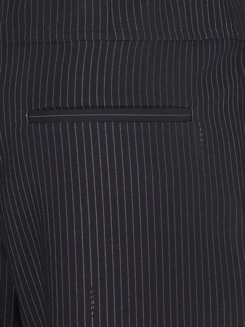 Fendi Cropped Wide-Leg Trousers With Pinstriped Design