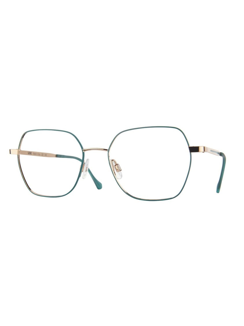 Look Geometric Green Optical Frames With Gold-Toned Temples