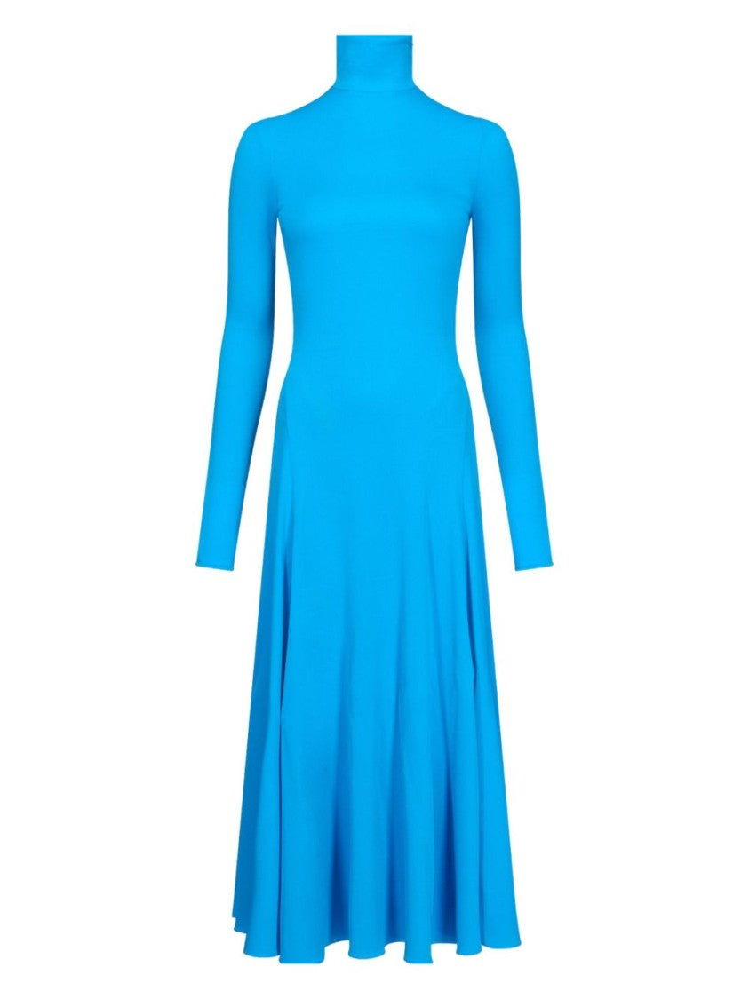 Alaïa Heart-Shaped Cutout Back Turtleneck Midi Dress