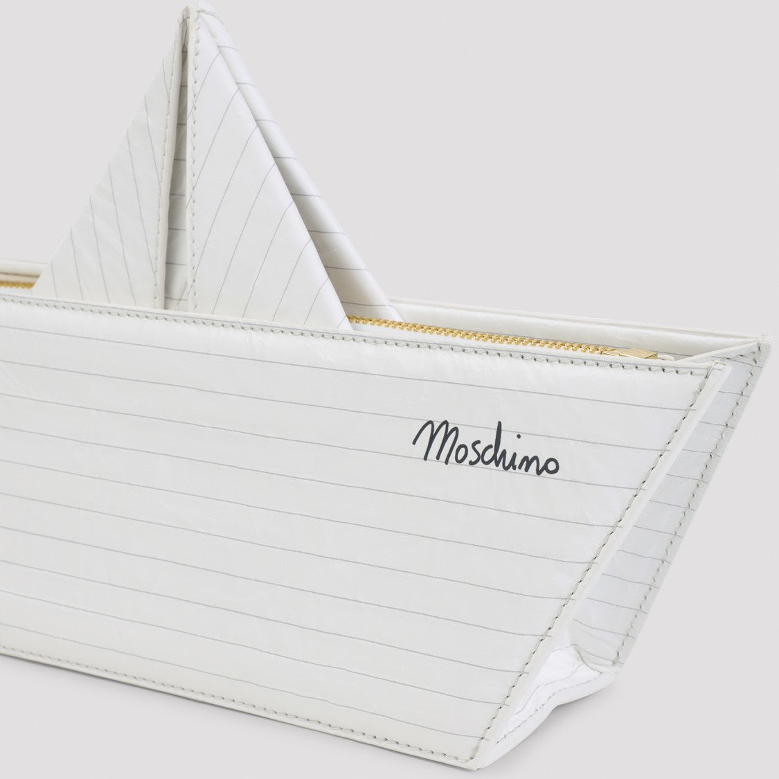Moschino Paper Boat-Inspired Shoulder Bag In Smooth Goat Leather