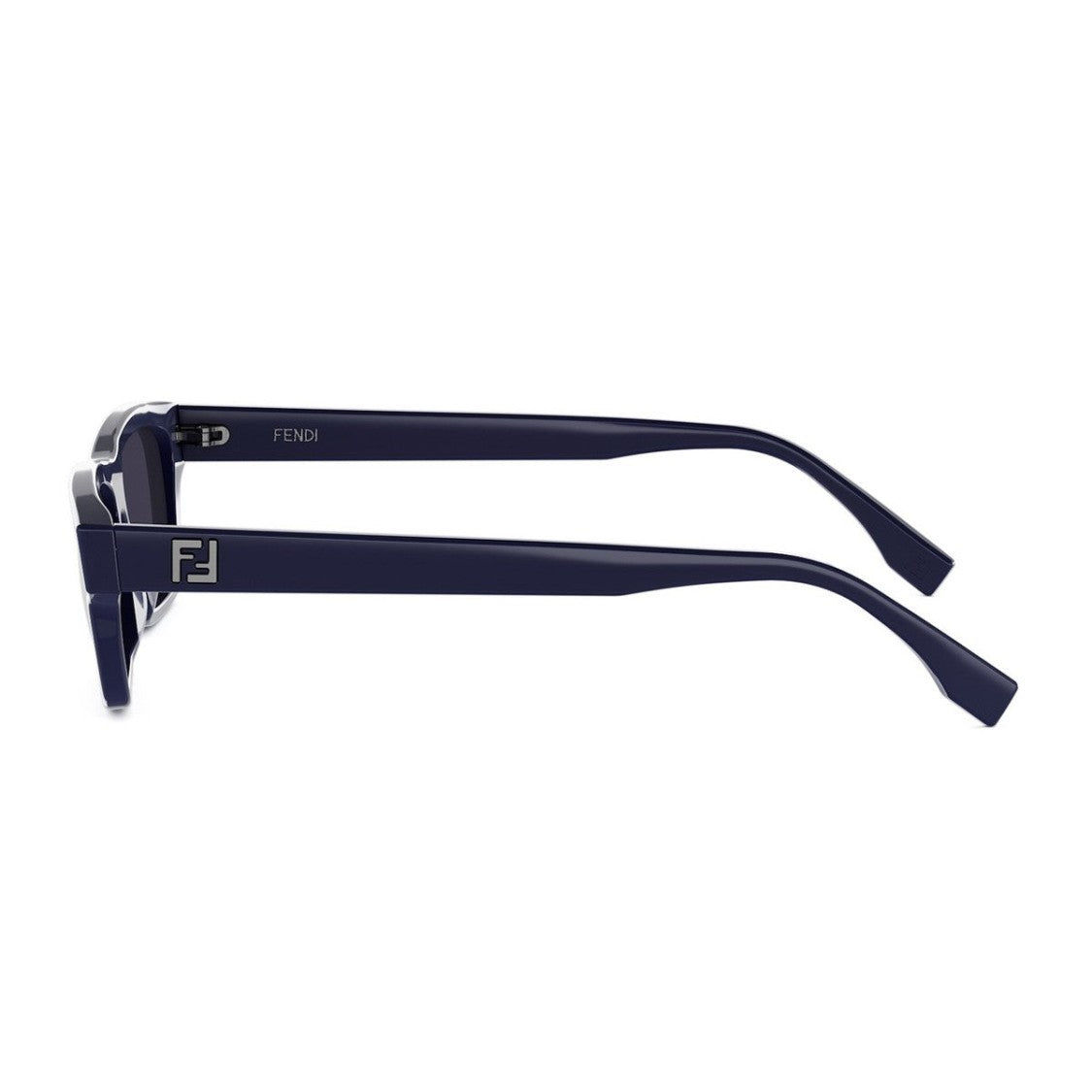 Fendi Dark Blue Ff Squared Acetate Mirrored Sunglasses