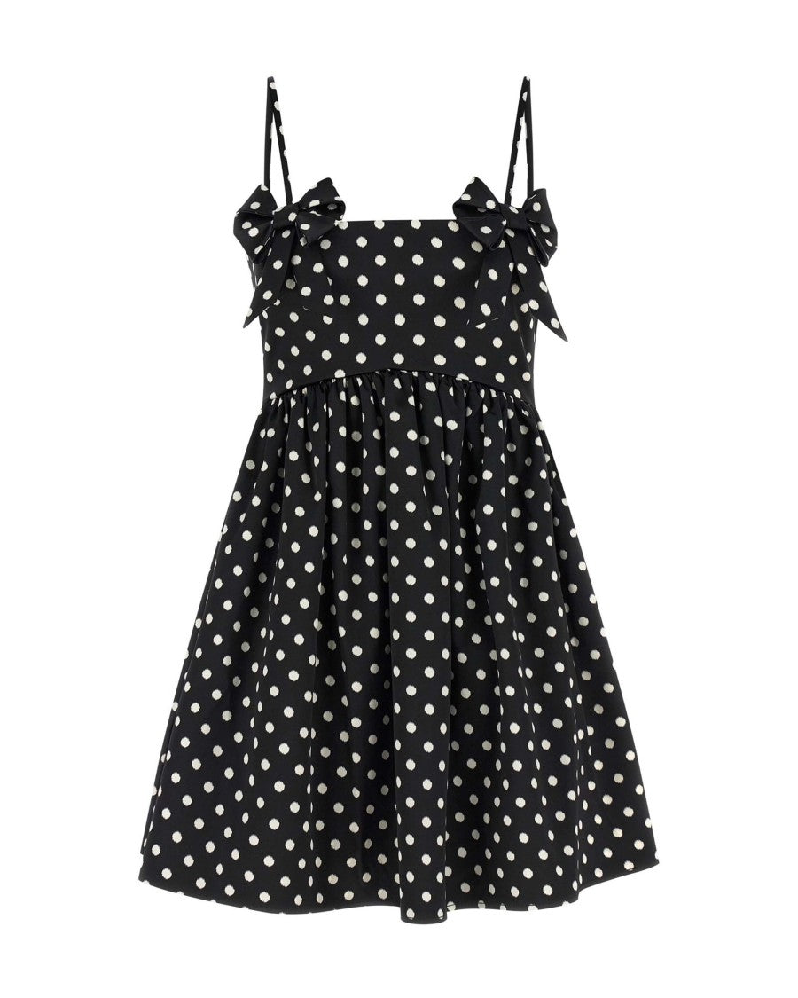 Ganni Abito Polka-Dot Satin Black