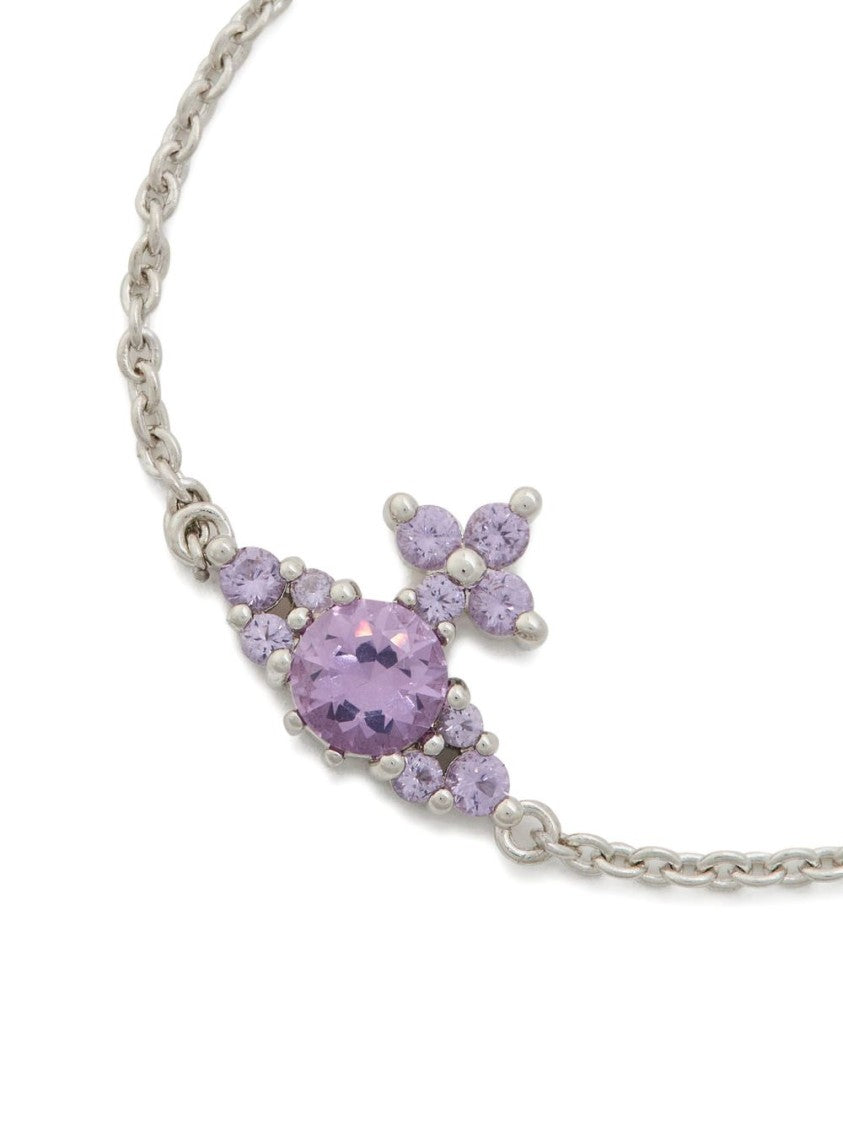 Vivienne Westwood Silver-Tone Bracelet With Lavender Gemstone Cluster