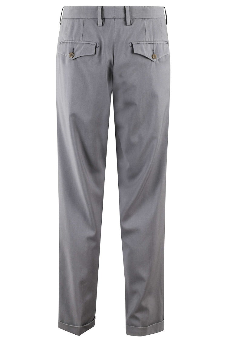 Myths Gray Zeus Turn-Up Waist Loops Wool Trousers