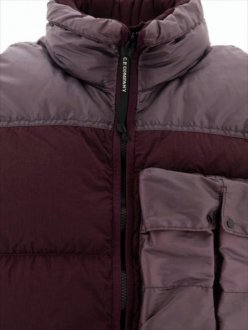 C.P. Company Two-Tone Padded Vest With High Collar And Large Chest Pocket