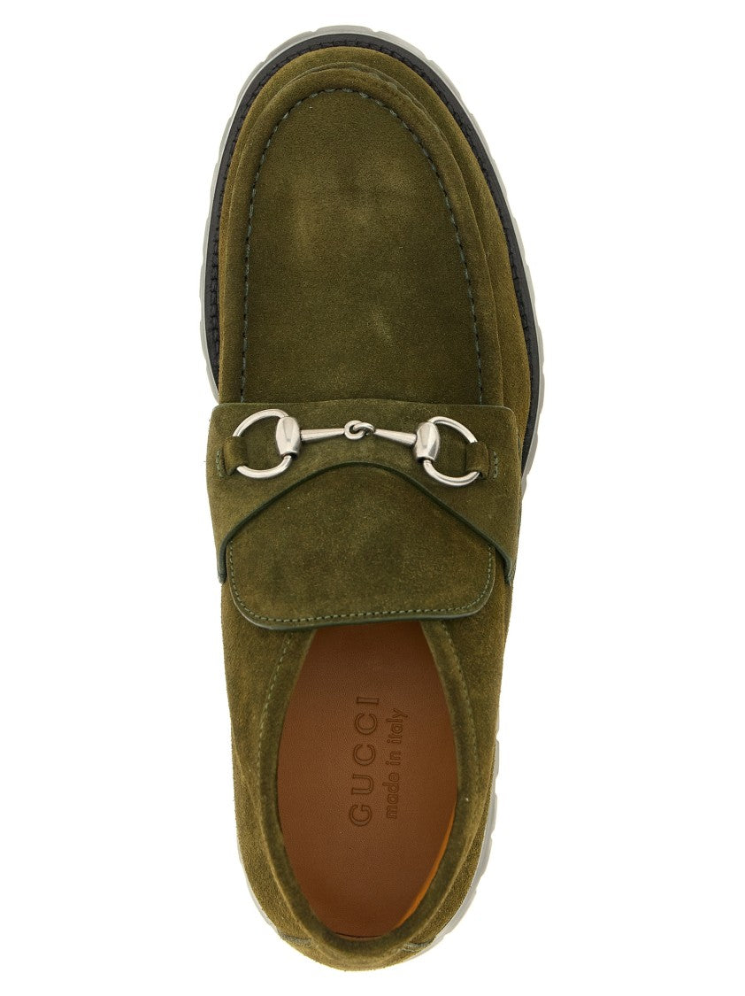 Gucci Suede Ankle Boots With Prominent Horsebit Detail