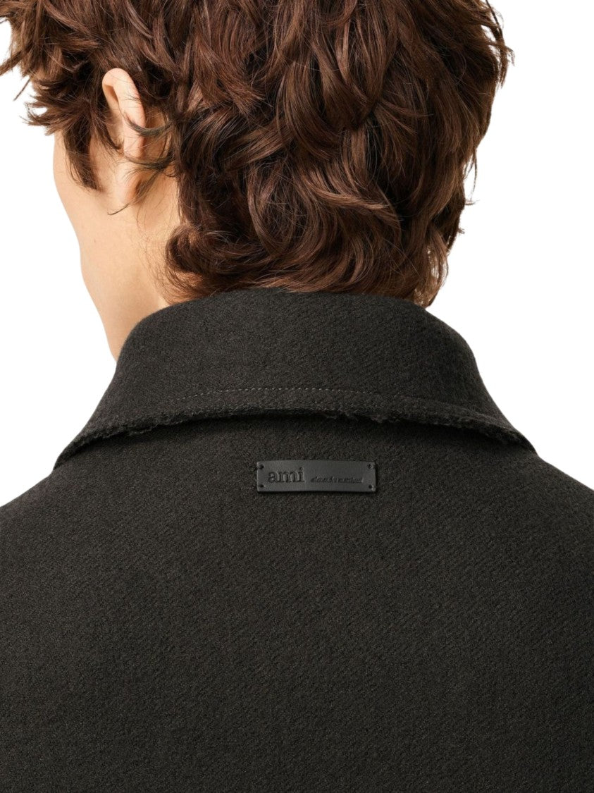 Ami Paris Black Button Wool Shirt
